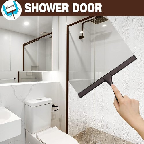 NETANY Shower Squeegee - 14-Inch All-Purpose Stainless Steel Tool for Streak-Free Bathroom & Shower Use