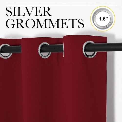 NICETOWN Burgundy Blackout Curtains - Thermal Insulated Drapes for Living Room | 29x45 Inches (1 Pair)