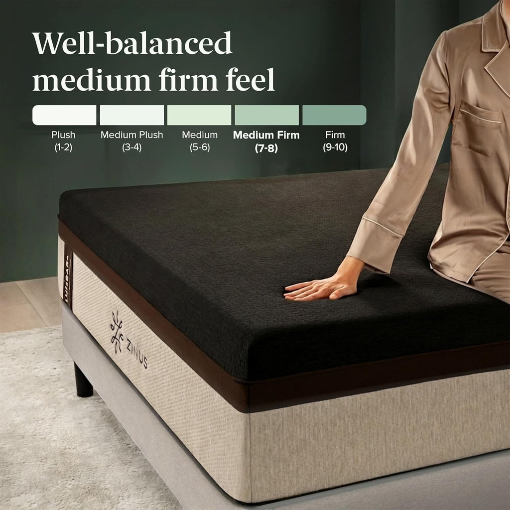 Zinus Lumbar+ Memory Foam Mattress - 14 Inch King, Targeted Lumbar Support & Cooling Gel, CertiPUR-US Certified