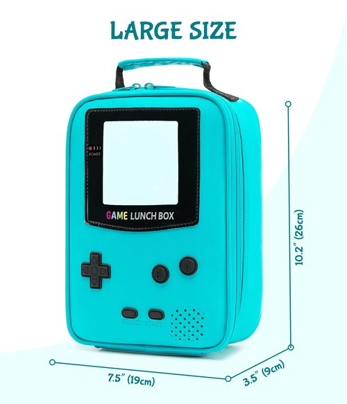 Tongtai Boy Lunch Box,Kids Lunch Bag Insulated Leather Game Lunch Box for School Thermal Meal Cooler Lunch Boxes for Boy Girl Kid Toddler Teen