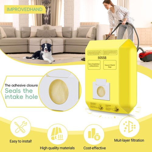 6 Pack Vacuum Cleaner Bags Fit for Kenmore Canister Type C/Q 5055 50555 50557 50558 and Pana·sonic Type C-5 C-18, 200 Series, 400 Series, 600 Series, 700 Series, 800 Series Vacuum By Improvedhand