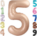 Skiennix 40-Inch Balloon Numbers | Light Brown 5th Birthday & Wedding Party Decorations
