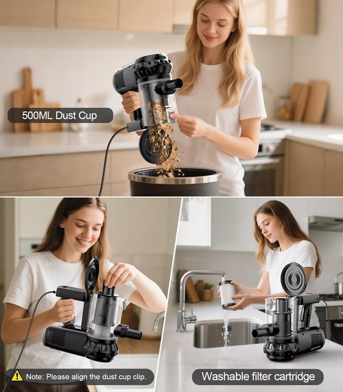 qimedo Corded Stick Vacuum Cleaner,600W Plug in Stick Vacuum Cleaner for Home,Handheld Vacuum Cleaners for Hard Floor,Carpet