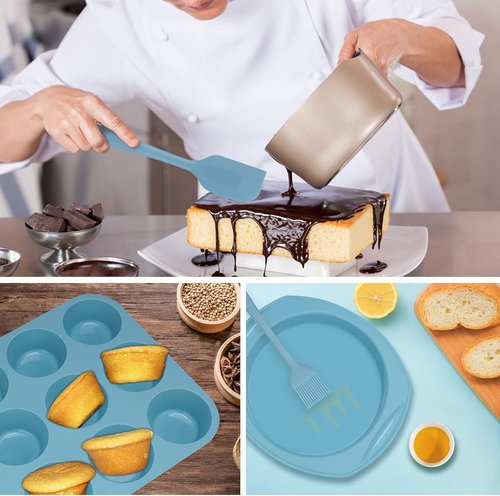 Aschef 7-in-1 Nonstick Silicone Baking Ring | Heat Resistant Bakeware for Muffins, Loaves & More