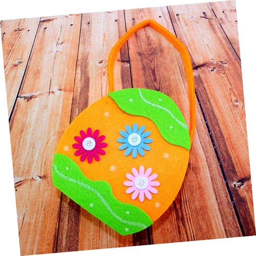 minkissy Easter Themed Candy Pouch Portable Egg Shaped Bag Color Non Woven Fabric for Party Favors Treats and Egg Hunts for Surprises and Decorations