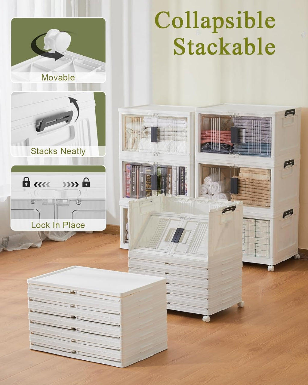 OlarHike 48QT Lockable Storage Bins - Durable Lids, 9 Pack for Organized Storage Solutions