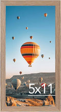 JCJMY 5x11 Rustic Brown Picture Frame - Versatile Wall Hanging or Tabletop Display with Shatter-Resistant Plexiglass