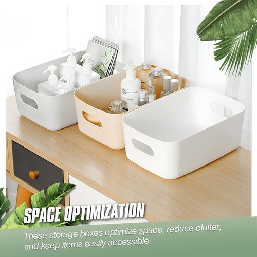 Vivikivi 6-Pack Plastic Storage Bins Baskets of 3 Sizes, Cabinet Organizer Pantry Organizing Baskets with Handles, Cupboard Box Containers for Home Kitchen Bathroom Classroom Office, Blue and Green