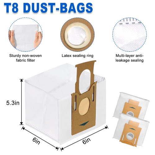 T8 N8 Replacement Parts for ECOVACS Deebot Ozmo T8 T8 Aivi T8+ T8 AIVI+ T8 MAX N8 Pro Plus/N8 Pro N8+ Plus N8 Pro+ DEEBOT Dust-Bags Main Brush Side Brush Filter Replacement for Yeedi Vac LUXRILIX