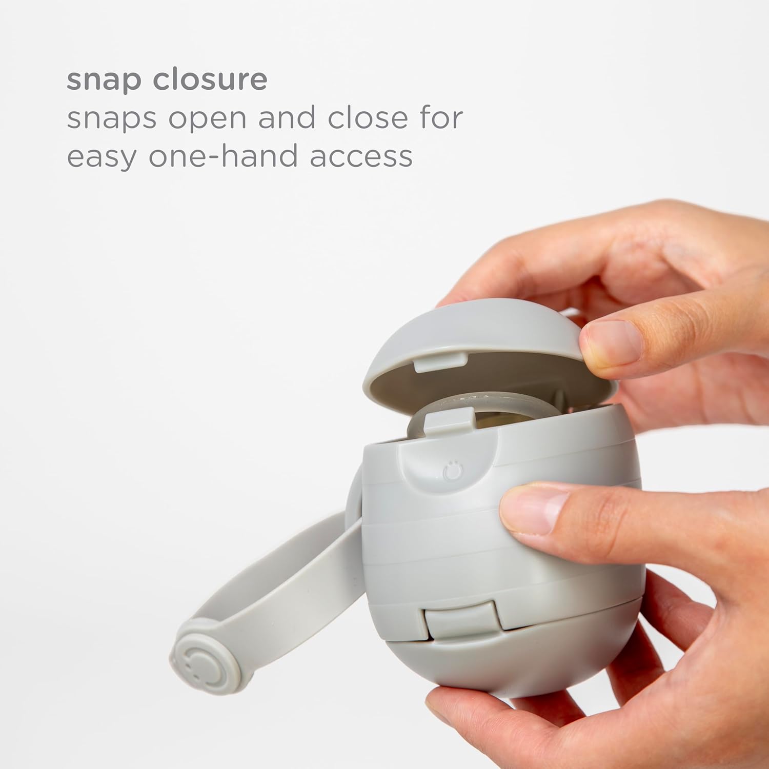 Ubbi On-the-Go Pacifier Holder - Keep Baby's Binkies Clean & Accessible | Portable Travel Accessory in Gray