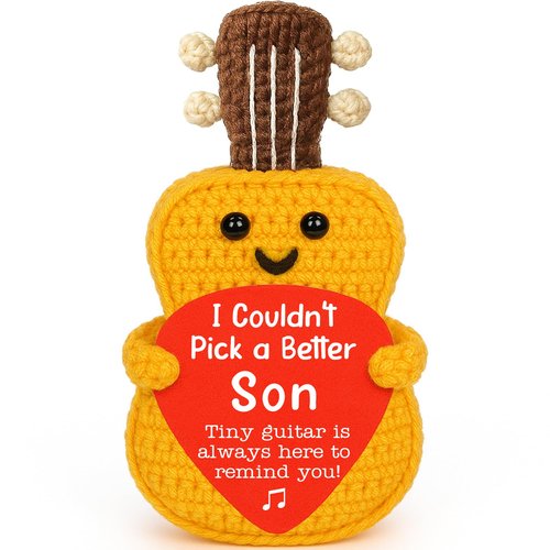 Son Birthday Gifts from Mom Dad, Easter Basket Stuffers Easter Gifts for Son Teens Boys, Sons Birthday Gift for 12 13 16 18 21 Years Old Gift, Sons Graduation Handmade Crochet Guitar Musician Lover
