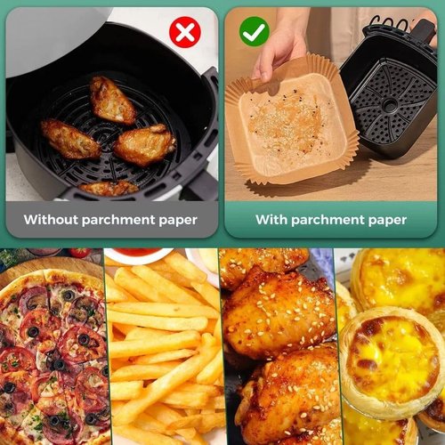 Aydicon Air Fryer Liners, Disposable Air Fryer Paper Liners – 100Pcs Non-Stick and Oil Proof for Easy Cleanup, Great for Oven, Pans & Baking (6.3 in Round, 100, Count)