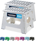 Handy Laundry Folding Step Stool - Lightweight & Sturdy for Adults and Kids - Easy One-Flip Design (White | 2-Pack)