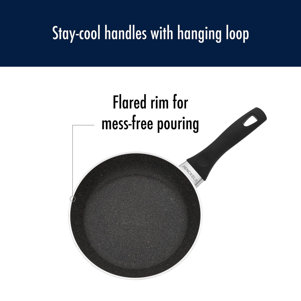 Henckels Everlift 8-inch Granitium Nonstick Frying Pan, Made in Italy, durable 3-layer granite-hued nonstick coating from recycled materials, Oven safe to 400°F, Dishwasher safe