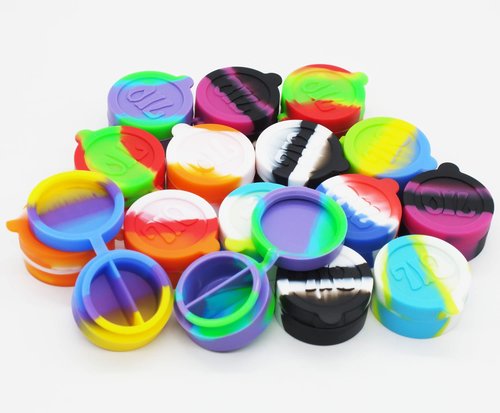 KUVIS 10ml Silicone Wax Containers Non-stick Concentrate Jars Multi Use (100)