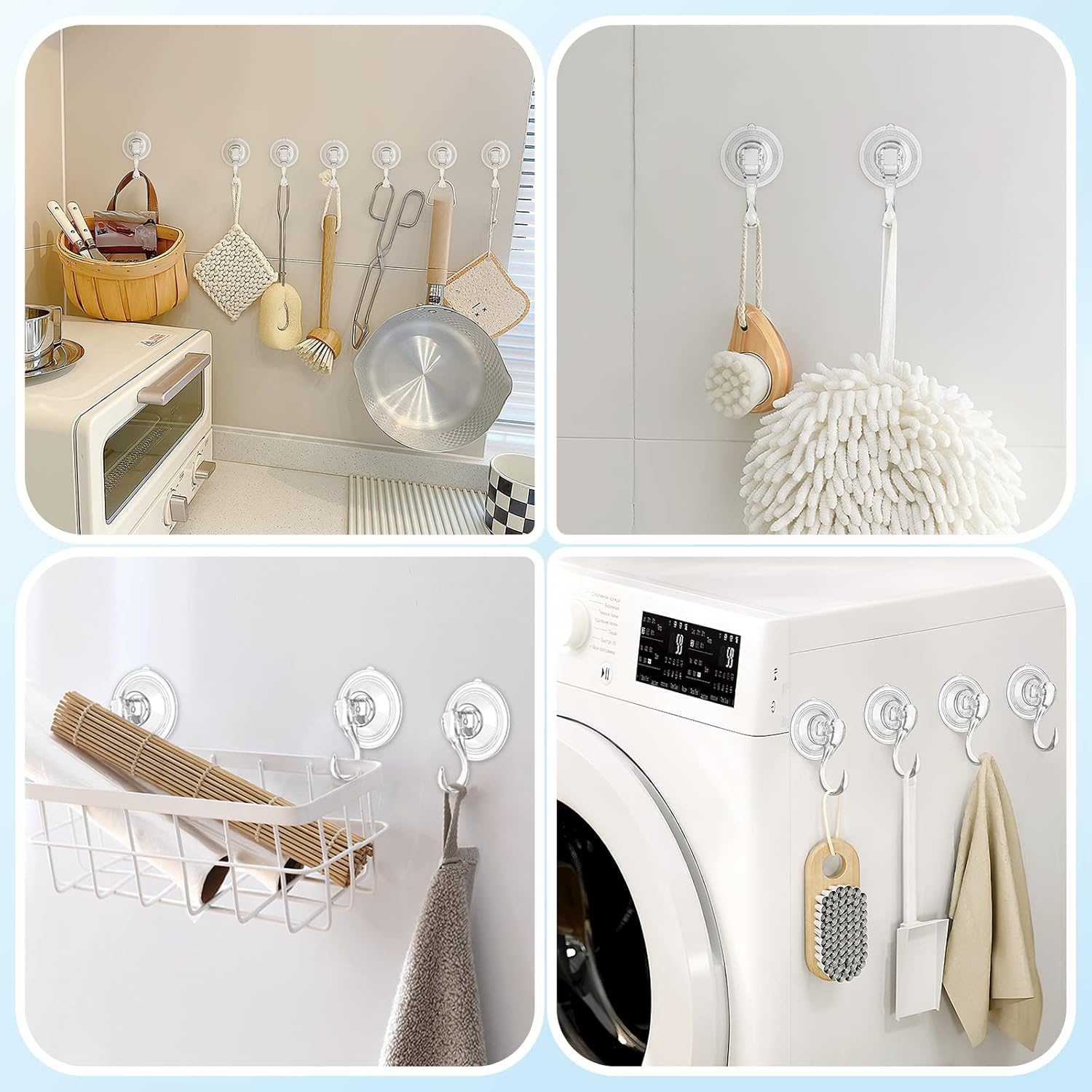 VIS'V Suction Cup Hooks Bundle - Large & Small Hooks for Strong, Versatile Hanging Solutions