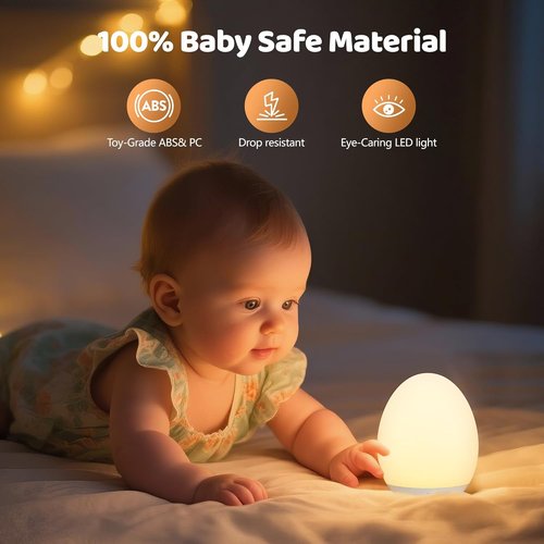 MediAcous Night Light - Soft Silicone Touch Lamp with 7 Color Options & Dimmable Feature | Ideal for Nursery