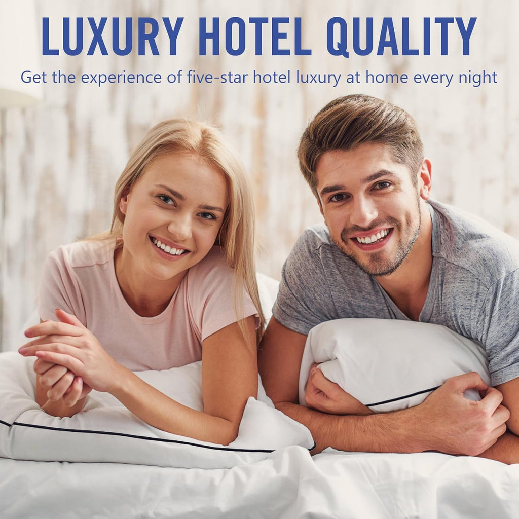 Vorouhals Hotel Collection Bed Pillows - Cooling Down Alternative for All Sleep Positions | 2 Pack Standard Size