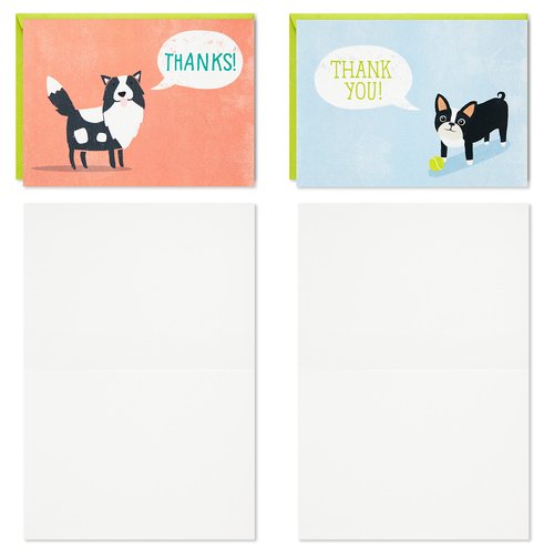 Hallmark Thank You Cards Assortment, Cute Dogs (48 Cards and Envelopes)