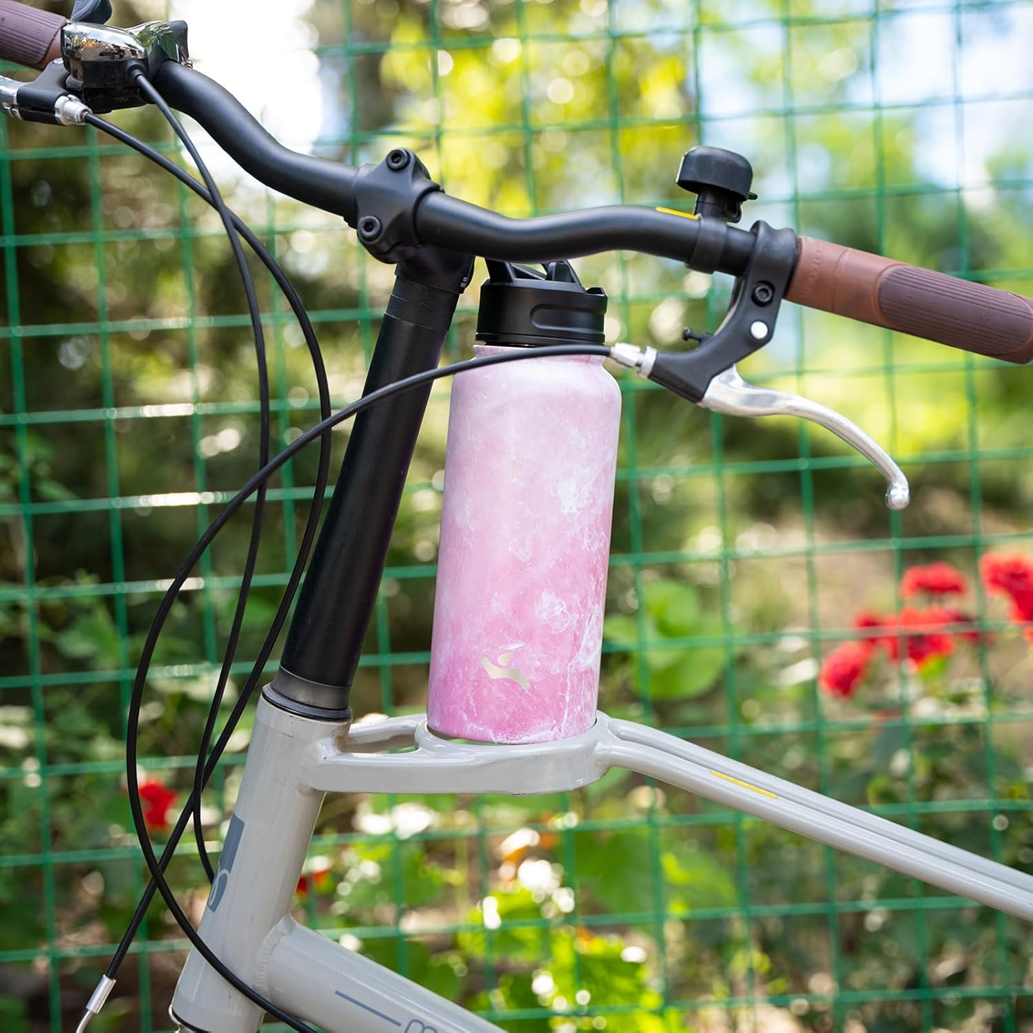 Skiennix 40oz Insulated Stainless Steel Water Bottle - Marble Blossom | 3 Versatile Lids Included
