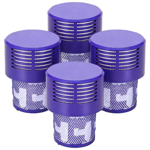 4-Pack V10 Vacuum Filter Replacements for Dyson V10 Cyclone Series, V10 Animal, V10 Absolute, V10 Total Clean, SV12, Washable, Reusable Vacuum Filter Great for Pet Hair, Dirt, Dust - Easy Installation