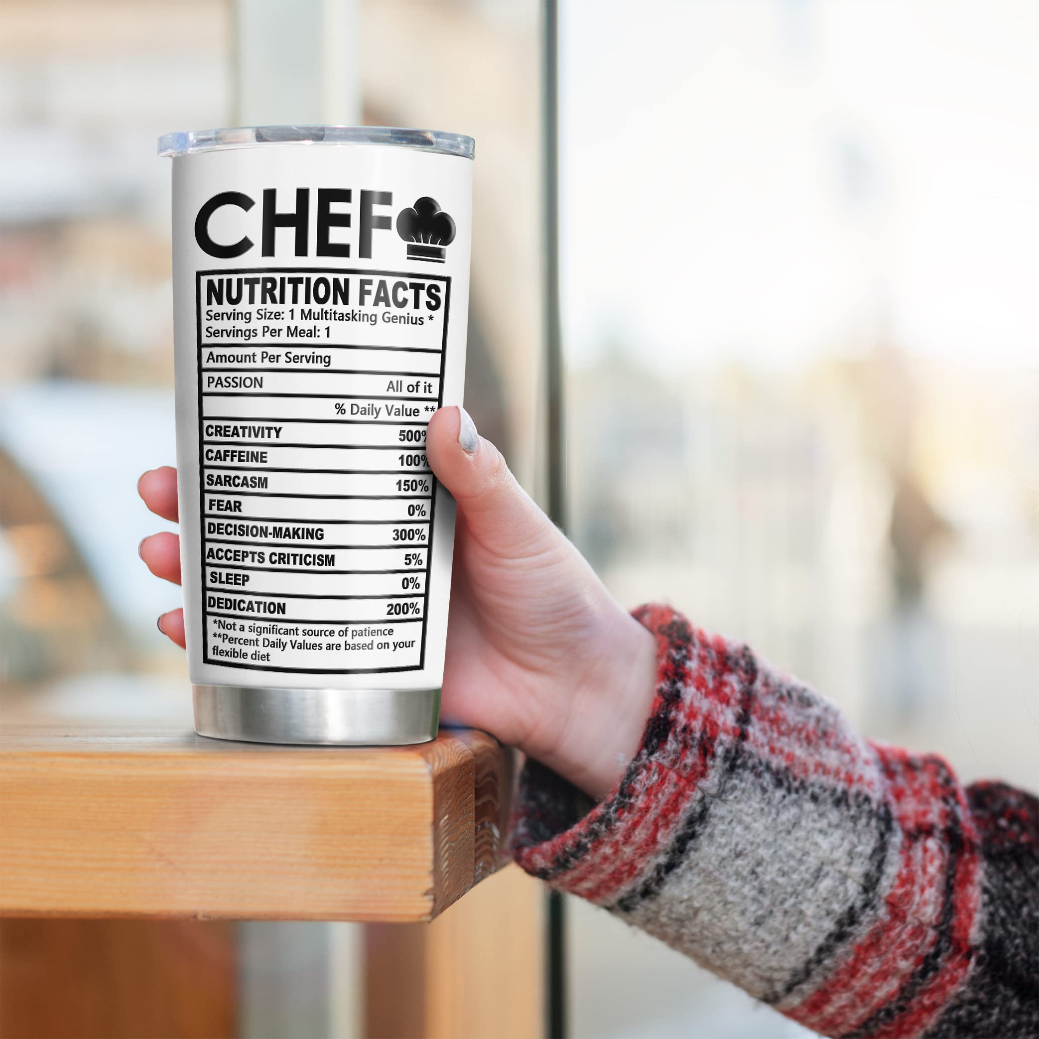Jevuta Chef Gifts for Men, Ideal Gift for Chefs, Chef-Themed 20oz Tumbler with Lid, Cooking Lovers, Home Cooks, or Culinary Students -Stainless Steel, BPA-Free