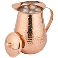Copper Water Pitcher with Lid – 100% Pure Copper Jug for Drinking Water, Juices and Beverages (68oz / 2L) | Handcrafted Hammered Vessel