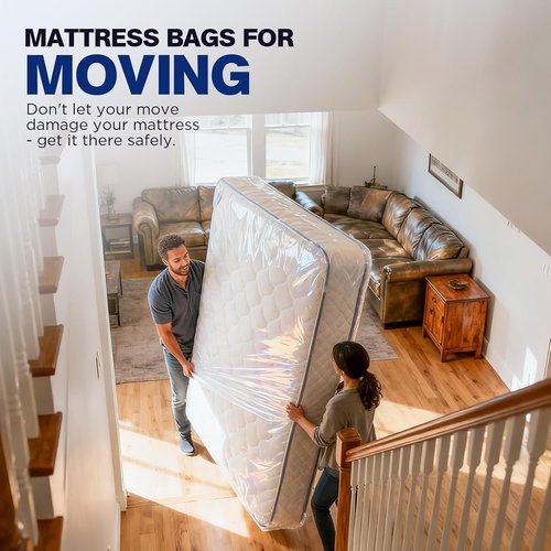 2 Pack Mattress Bags - Heavy Duty Waterproof & Tear-Resistant Covers for King/Queen Size | 107" x 78" x 14''