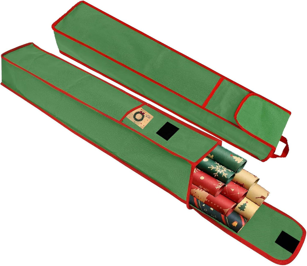 OUTTDID Wrapping Paper Storage Bag - Gift Organizer for 9 Rolls | Green Craft & Christmas Wrap Holder