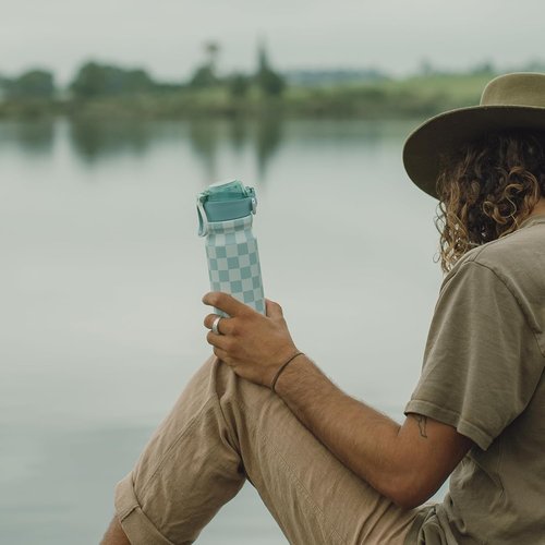 BJPKPK Insulated Water Bottle - 25oz Stainless Steel Flask with Straw, Leak-Proof Lid & Carry Handle | Indigo Black