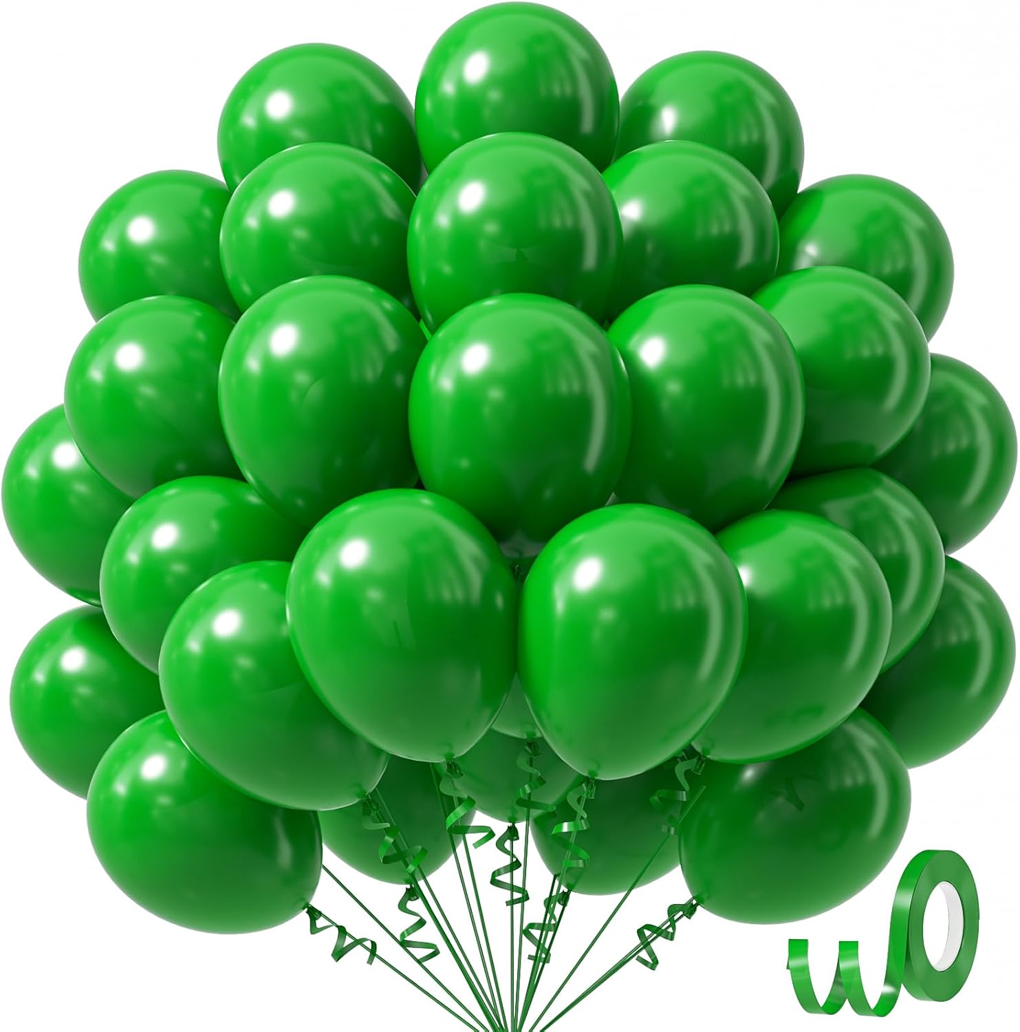 Awenztech Green Balloons - 12 Inch Latex Balloons | 50 Pack for Birthday, Baby Shower & Party Decor