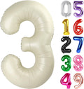 Balloon Number 3 - 40 Inch Cream Birthday Decoration for Kids & Adults | Perfect for 3rd Birthday Parties