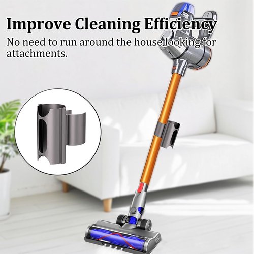 LAQVITA Vacuum Attachment Holder for V7 V8 V10 V11 V15 G5 – Holds 2 Attachments on Telescopic Wand – Effortless Installation – 360° Rotating Tool Clip, No Longer Easily Lose Accessories