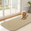 OLANLY Dog Door Mat - Absorbent Non-Slip Washable Chenille Mat for Muddy Paws | 47x17 Inches, Beige