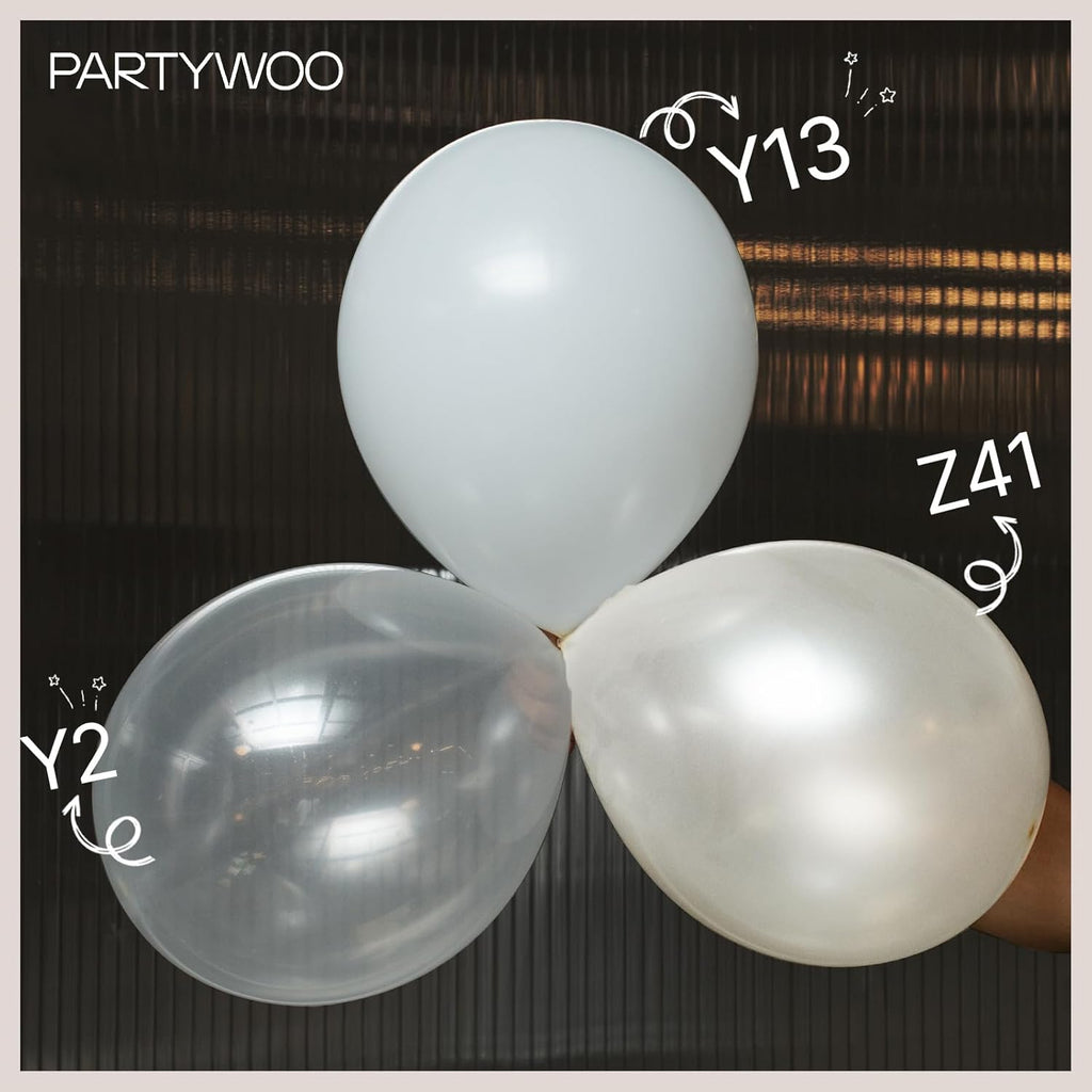 PartyWoo Clear Balloons - 120pcs Transparent Balloon Arch Kit for Weddings, Graduations & Parties | 5-18 Inch Sizes