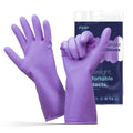 FMP Brands Cleaning Gloves - 12 Pairs Non-Slip, Waterproof Reusable Latex Dish Gloves for Kitchen, Bathroom, Household, Gardening (Medium, Purple)