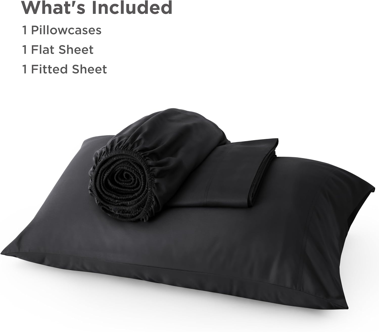 Bedsure Cooling Twin XL Sheets - Breathable Rayon from Bamboo, Soft & Silky, Deep Pocket Up to 16 Inches, Black