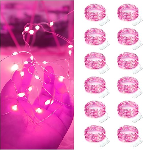 Bexdir Fairy Lights - 12 Pack Battery Operated 7FT Waterproof Silver Wire | Perfect for Christmas, Parties & Home Decor