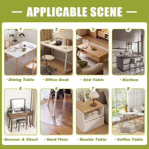 OstepDecor Clear Table Protector 42 x 90 Inch, 2mm Thick Plastic Table Cover, Waterproof PVC Clear Table Cover Protector, Desk Protector Mat, Writing Desk Pad for Desktop, Coffee & Dining Room Table