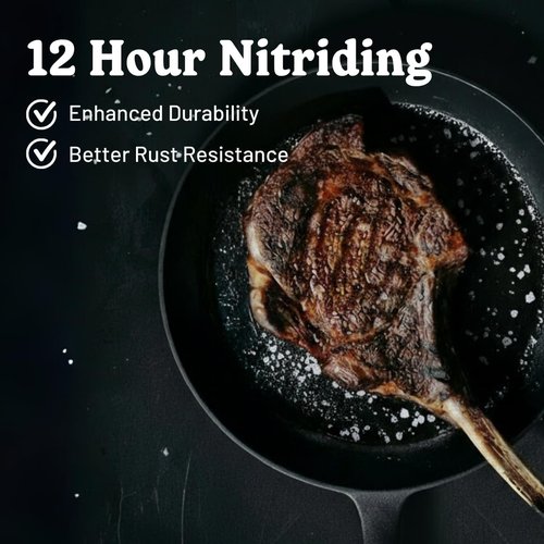 Flambo Skillet #10 - Pre-Seasoned 10-Inch Cast Iron Frying Pan - Naturally Non-Stick for Versatile Cooking