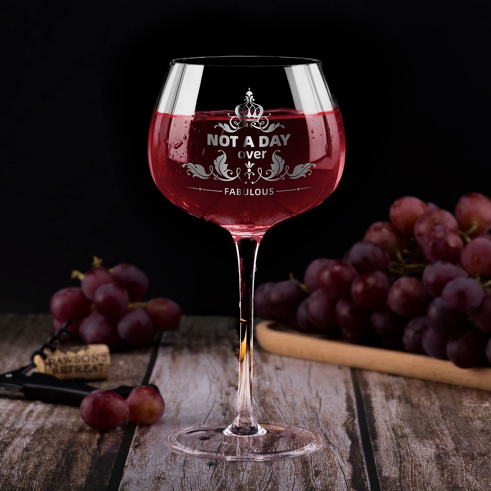 Gifts For Women,Not a Day Over Fabulous Personalized Wine Glasses Birthday Gifts Wine Glass Mothers Day Gifts For Women, Unique Gift Ideas for Her Mom Friends Female Her Wife Girlfriend Coworkers