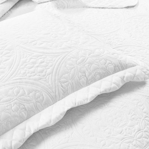 Lush Decor Medallion Scallop 3 Piece Bedspread, King, Neutral