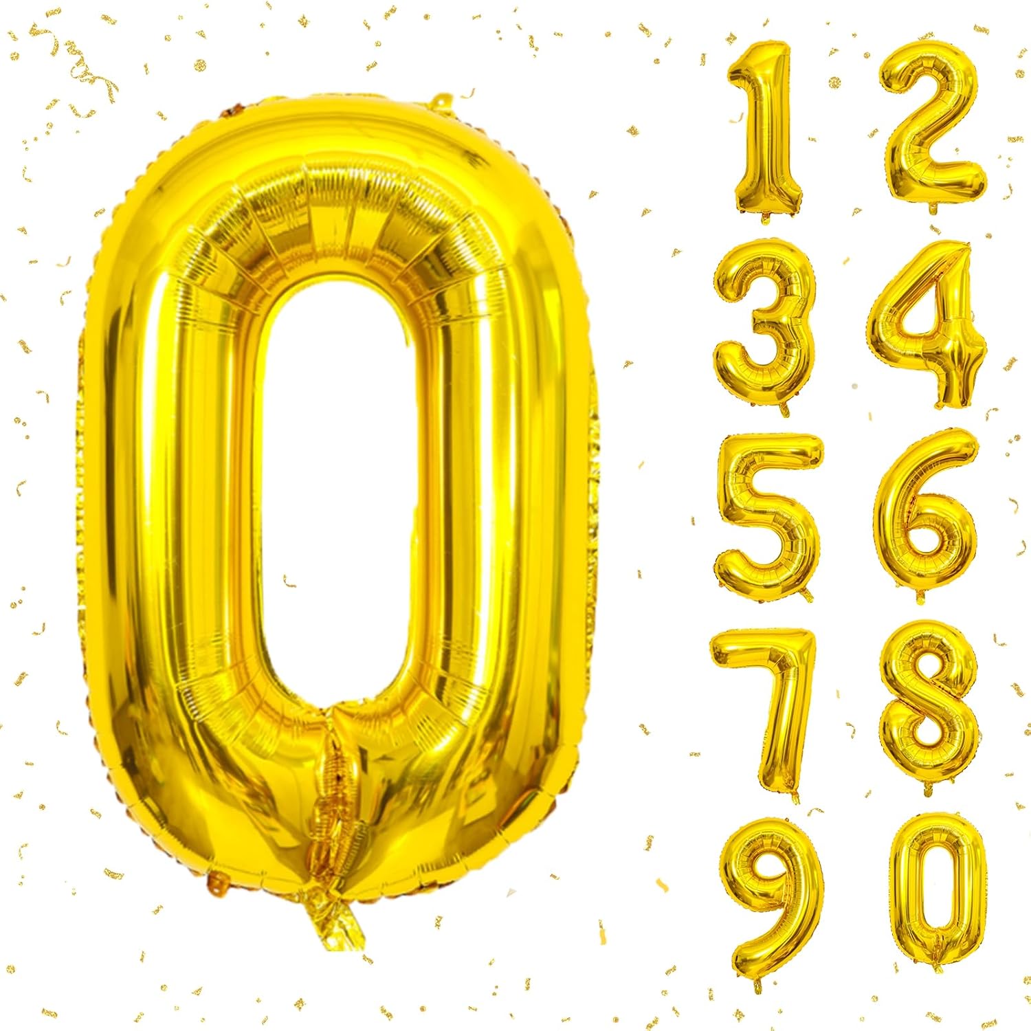Skiennix 40-Inch Gold Number Balloon - Helium Mylar Foil for Birthday & Anniversary Celebrations