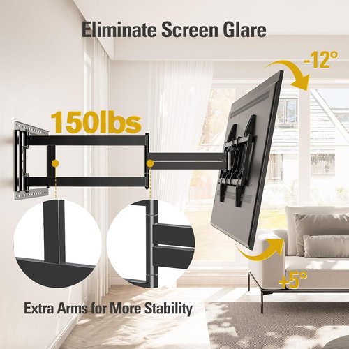 Mounting Dream Long Arm TV Wall Mount - Full Motion Bracket for 42-94 Inch TVs | 40'' Extension, Swivel & Tilt, Max VESA 800x400mm, Supports Up to 150lbs