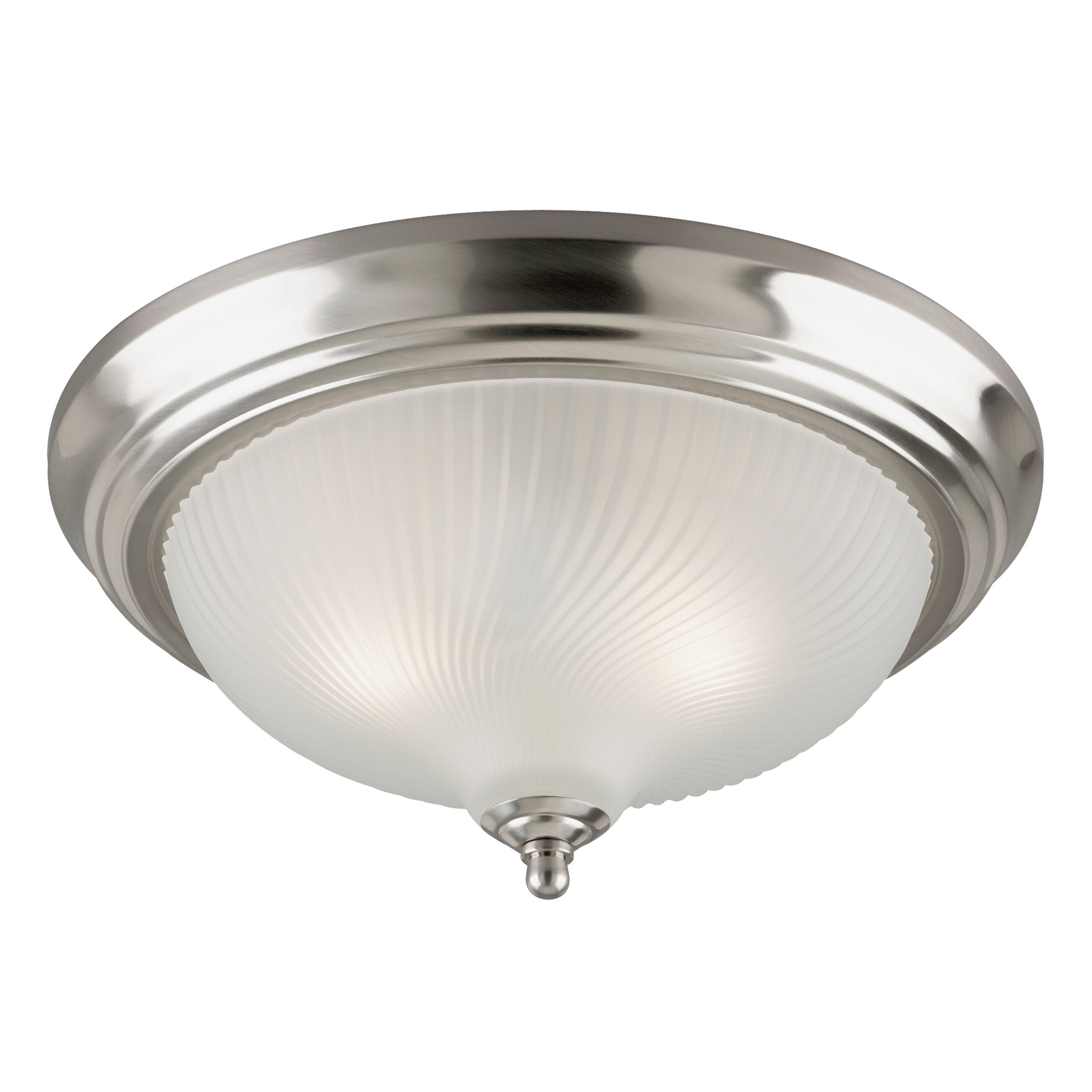 Westinghouse Lighting 6430500 Two-Light Flush-Mount Interior Ceiling Fixture, Brushed Nickel Finish with Frosted Swirl Glass