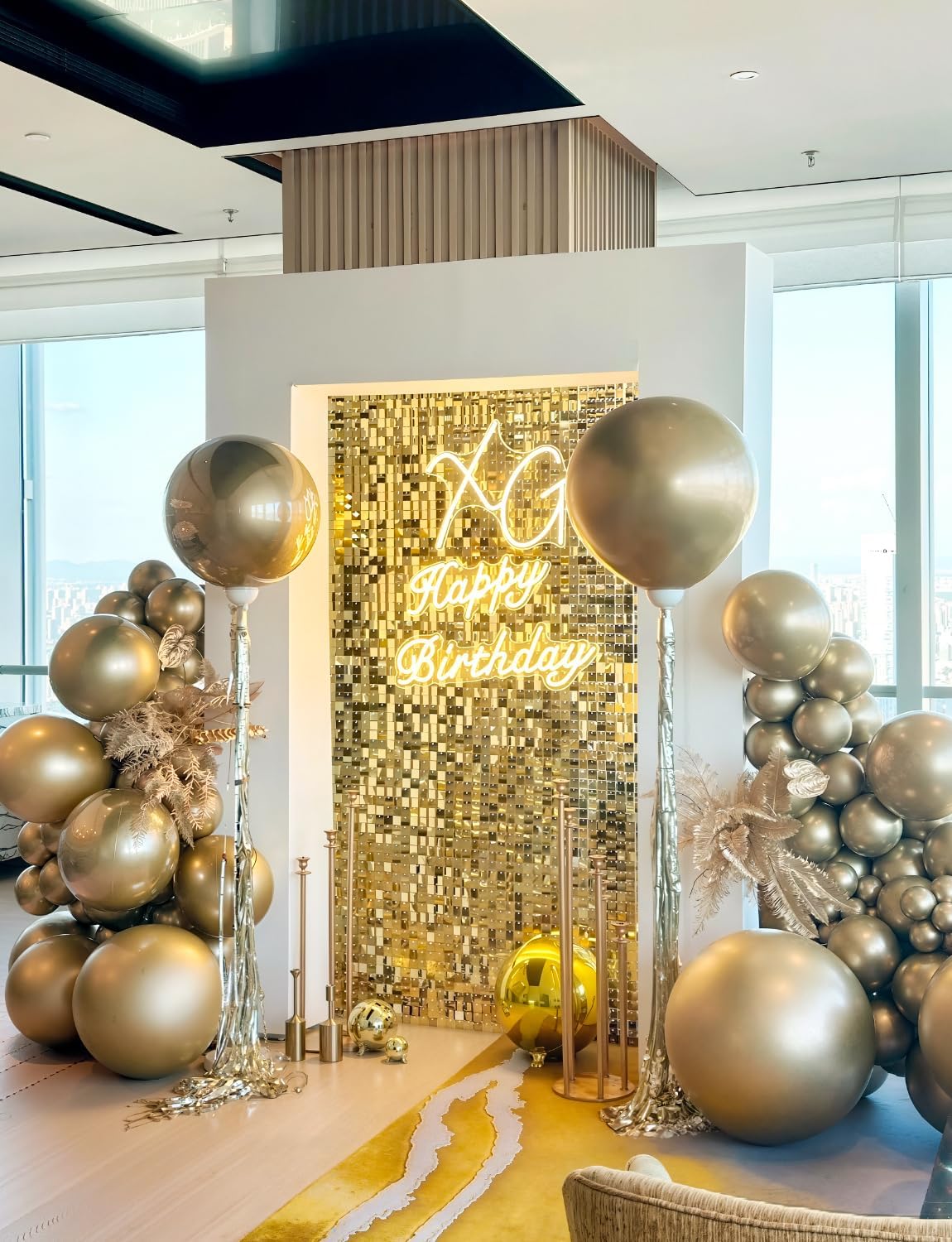 Skiennix 36 Inch Metallic Gold Balloons - Jumbo Chrome Latex Balloons for Graduation & Party Decor
