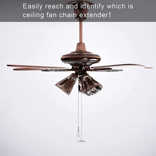Aspen Creative 20516-42, 12" Ceiling Fan Beaded Solid Steel Decorative Pull Chain, Antique Brass Finish, 2 Pack