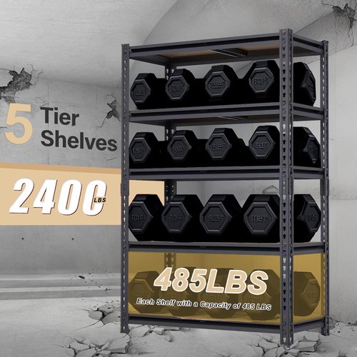 Garage Shelving - Heavy Duty Metal Storage Shelves | 2400 LBS Capacity, Adjustable 12" x 28" x 60"