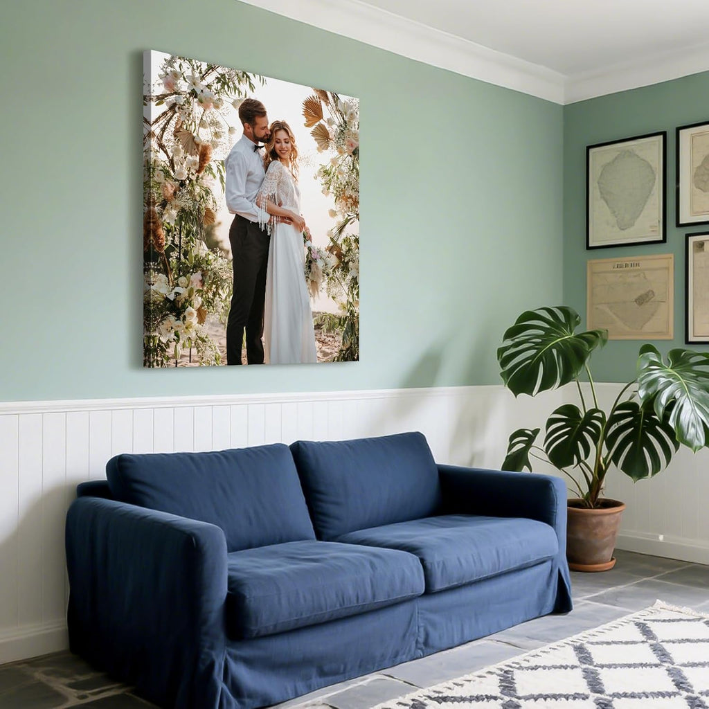 Skiennix Custom Canvas Prints - Personalized Photo Wall Art for Weddings, Family & Home Decor | 16x20 Wrapped Frame