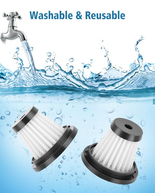 2 Pack HEPA Filters Compatible with VC-01, VC-01A, VC-01B, VC-01 PRO, VC-02, VC-02A, VC-02B, VC-03, VC-04, VC-05 Cordless Vacuum Cleaner, Replacement Filters for All Musclez Handheld Vacuum Cleaners